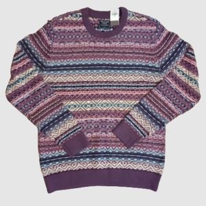 Abercrombie & Fitch Purple Multicolor Crew Neck Sweater